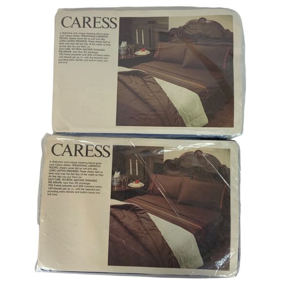 Burlington Caress No-Iron Twin Sheet Set Navy Blue Red Stripe Fitted Flat - Picture 2 of 4